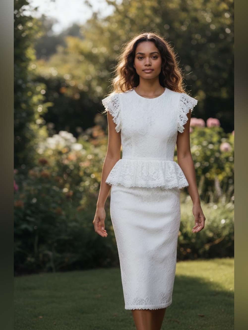 Jessica McClintock Vintage Lace Romantic Dress